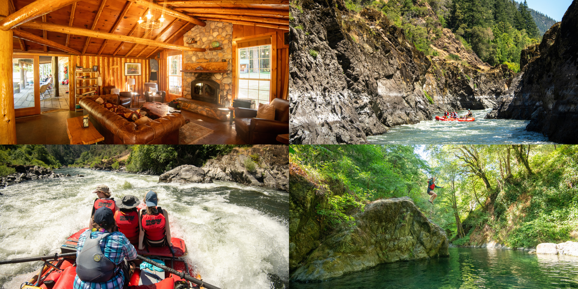 Lodge-based rafting trip on Oregon’s Rogue River, combining whitewater and comfort