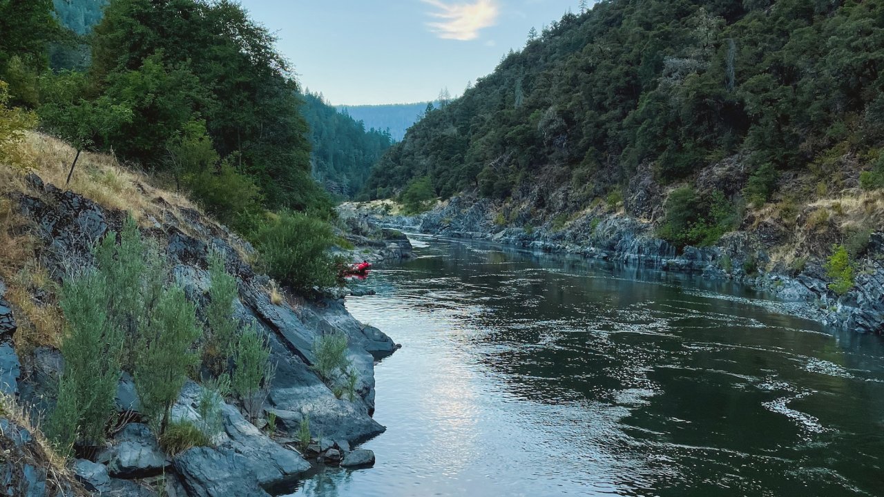 View of the Rogue River from Black Bar Lodge in Oregon