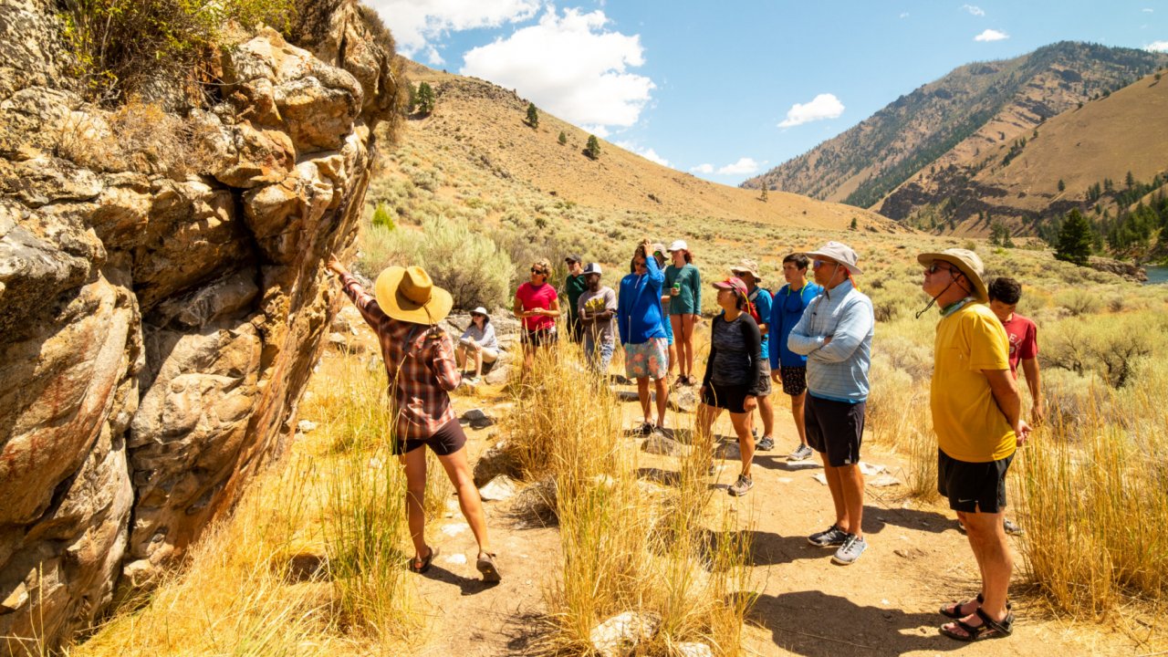 Native American rock art along the salmon river in idaho