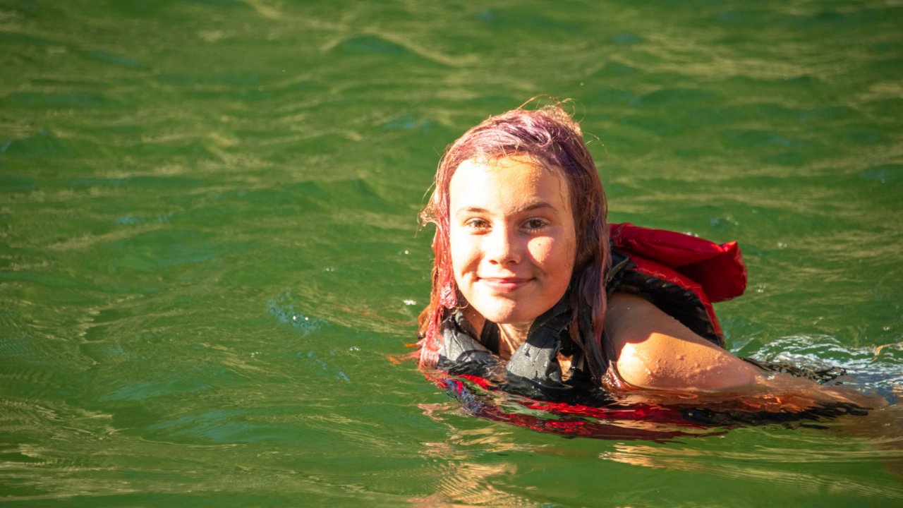 girl on a rafting tour in oregon