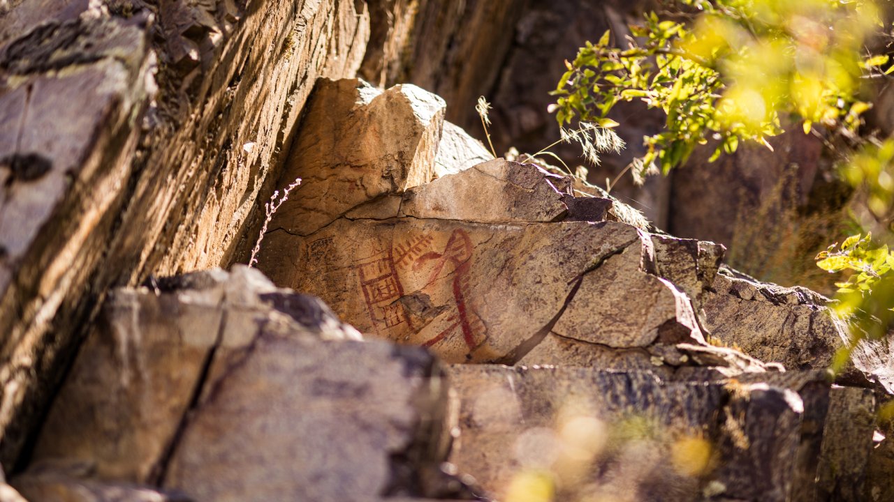 Up close of a pictograph along the Salmon River in Idaho
