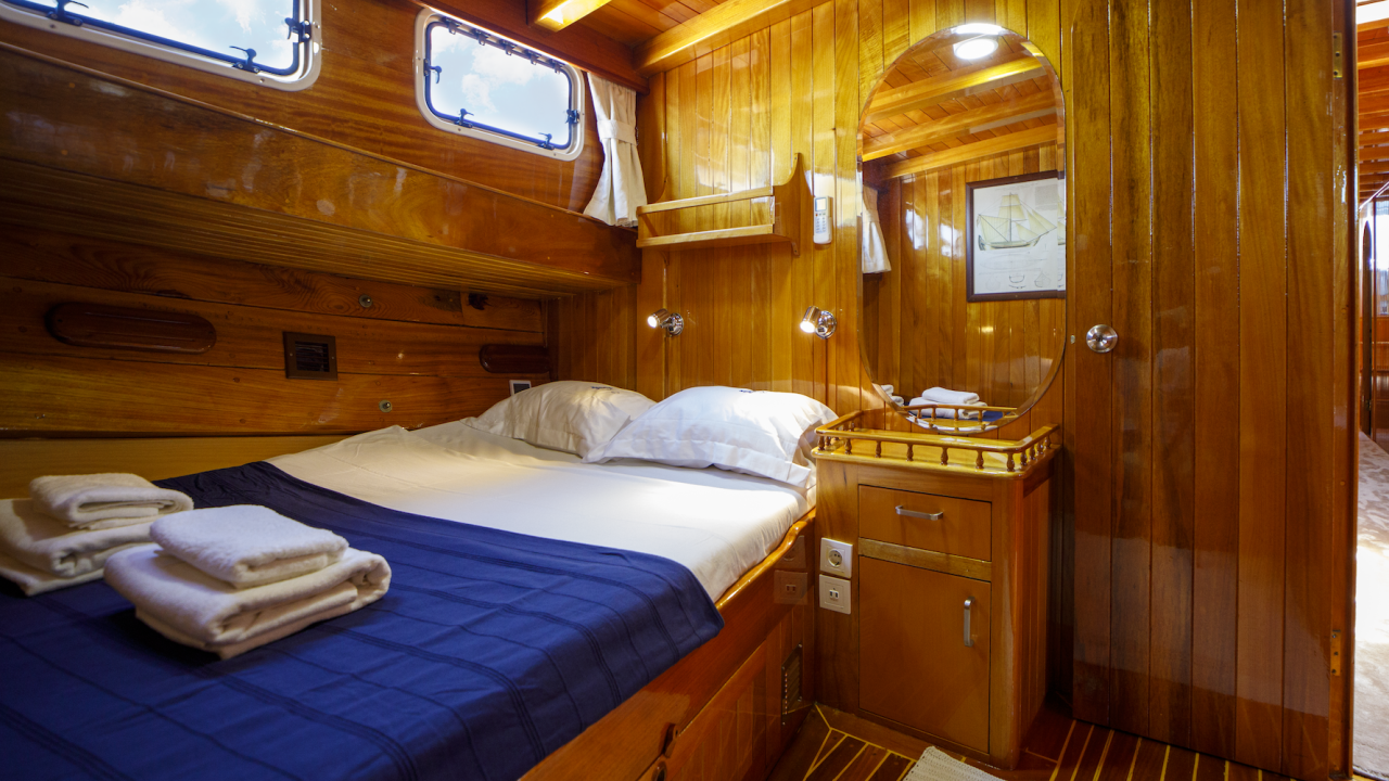 Inside a cabin of the Yaselm ship in Turkey
