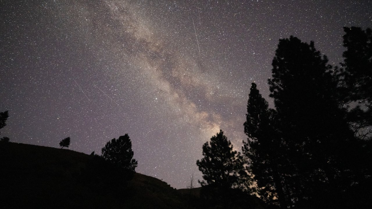 Milky Way over Salmon River Idaho during rafting and camping adventure