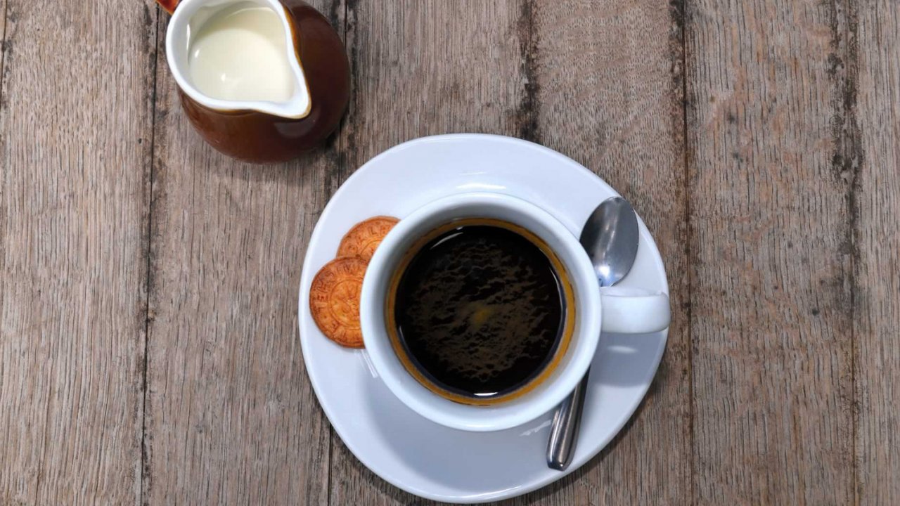 coffee and cream on table