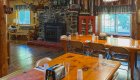 Dining room set up at Black Bar Lodge along the Rogue River in Oregon