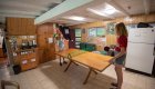 Two guests playing ping pong at Marial Lodge in Oregon
