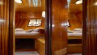 interior cabin with bed on sailing yacht 
