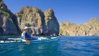 Sea kayaker on the Sea of Cortez in Baja Mexico