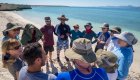 Guests circled up getting ready for a day of Sea Kayaking in Loreto Bay, Baja
