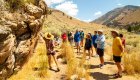 people looking at rock art along the salmon river in Idaho