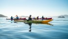Sea kayakers upon glassy water on the Pacific Ocean