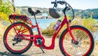 Red Pedego E-bike in Idaho with ROW waterbottle