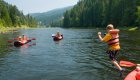 inflatable kayaks on the clearwater river in idaho