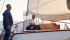 people on deck of sailing yacht in croatia