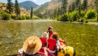 raft floating down the salmon river