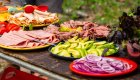A platter of lunch food on a ROW Adventures whitewater rafting tour.
